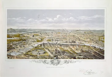 Vue de Paris depuis le Bois de Boulogne, pendant l